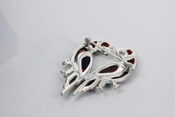 Handmade German Baltic Amber Parrot Unique Brooch in 925 Silver BD052 RRP£120!!!