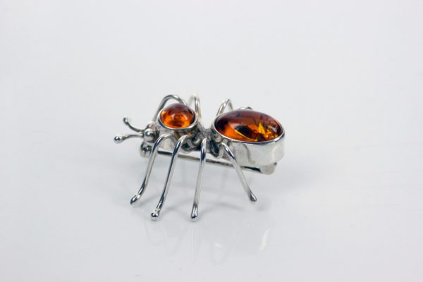 Italian Design Handmade Baltic Amber Spider Brooch in 925 Silver BD053 RRP£65!!!