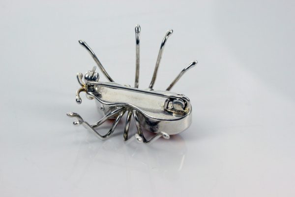 Italian Design Handmade Baltic Amber Spider Brooch in 925 Silver BD053 RRP£65!!!