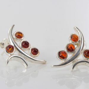 Unusual German Baltic Amber Stud Earrings 925 Silver ST0030 RRP£28!!!