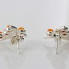 Unusual German Baltic Amber Stud Earrings 925 Silver ST0030 RRP£28!!!