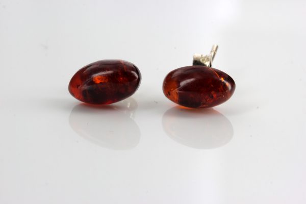 Elegant and Discreet German Baltic Amber Stud Earrings 925 Silver ST0048 RRP£13!!!