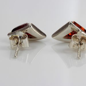 German Baltic Amber Handmade Stylish Stud Earrings 925 Silver ST0049 RRP£28!!!