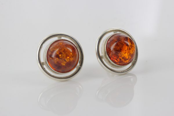 Classic German Baltic Amber Handmade Stud Earrings 925 Silver ST0031 RRP£ 39!!!
