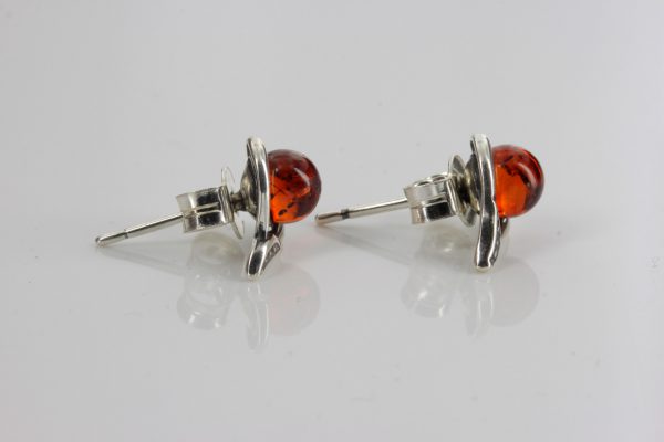 Elegant German Baltic Amber Handmade Stud Earrings 925 Silver ST0034 RRP£14!!!