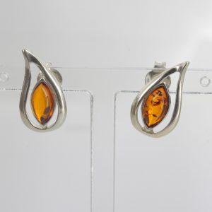 Modern German Baltic Amber Stud Earrings 925 Silver ST0035 RRP£20!!!