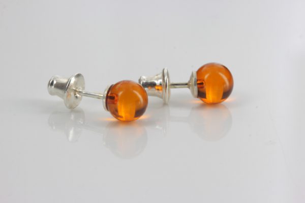 Stylish German Baltic Amber Small Stud Earrings 925 Silver ST0037 RRP£12.00!!!