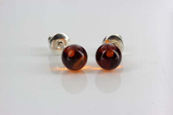 Stylish German Baltic Amber Small Stud Earrings 925 Silver ST0037 RRP£12.00!!!