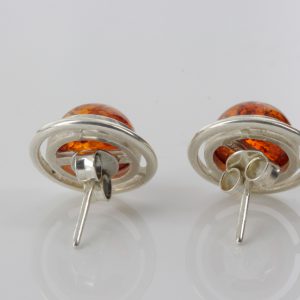 Classic German Baltic Amber Handmade Stud Earrings 925 Silver ST0031 RRP£ 39!!!