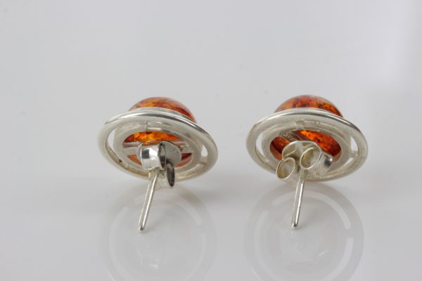 Classic German Baltic Amber Handmade Stud Earrings 925 Silver ST0031 RRP£ 39!!!