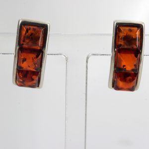 Elegant German Baltic Amber Stud Earrings 925 Silver Handmade ST0039 RRP £27!!!