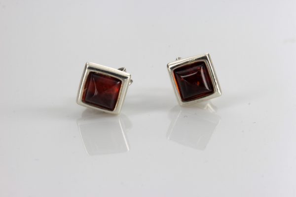 Classic German Baltic Amber Handmade Stud Earrings 925 Silver ST0041 RRP£13!!!