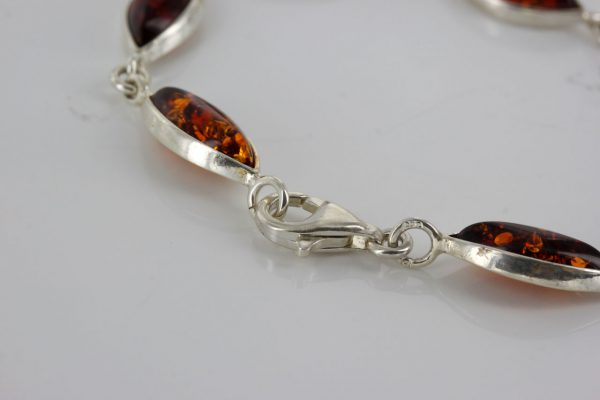 Italian Made German Baltic Amber Elegant Bracelet in 925 Sterling Silver BR185 RRP£85!!!