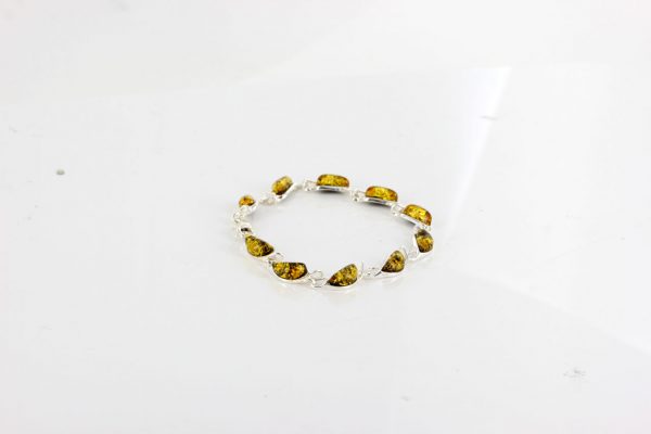 Italian Style German Baltic Amber Elegant Bracelet 925 Silver BR187G RRP£110!!!