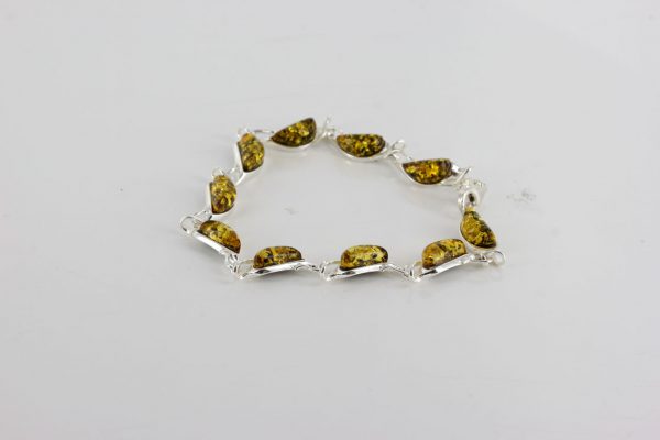 Italian Style German Baltic Amber Elegant Bracelet 925 Silver BR187G RRP£110!!!