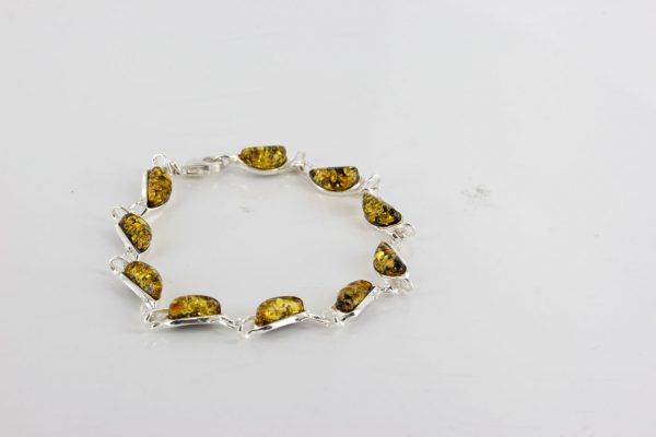 Italian Style German Baltic Amber Elegant Bracelet 925 Silver BR187G RRP£110!!!