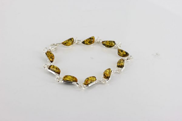 Italian Style German Baltic Amber Elegant Bracelet 925 Silver BR187G RRP£110!!!