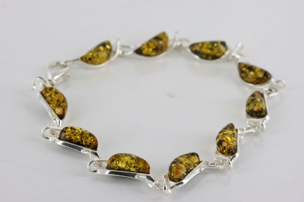 Italian Style German Baltic Amber Elegant Bracelet 925 Silver BR187G RRP£110!!!