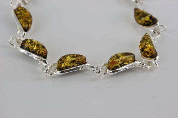 Italian Style German Baltic Amber Elegant Bracelet 925 Silver BR187G RRP£110!!!