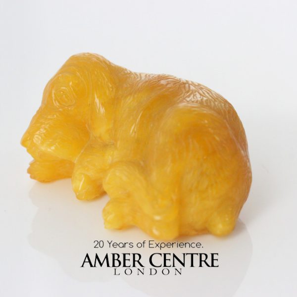 German Baltic Amber Unique Butterscotch Antique Dog Carving CAR0089 RRP£350!!!