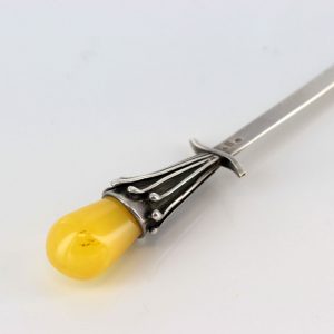 German made Letter Opener Milky Baltic Amber Stone 925 Silver CAR0104 RRP£295!!!