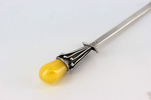 German made Letter Opener Milky Baltic Amber Stone 925 Silver CAR0104 RRP£295!!!