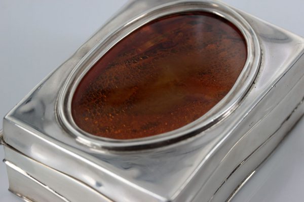 German Antique Trinket Box with Baltic Amber 925 Silver CAR0118 RRP£1000!!!