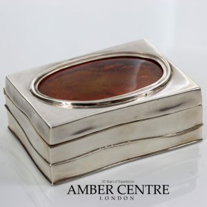 German Antique Trinket Box with Baltic Amber 925 Silver CAR0118 RRP£1000!!!