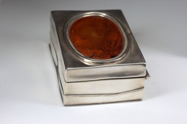 German Antique Trinket Box with Baltic Amber 925 Silver CAR0118 RRP£1000!!!