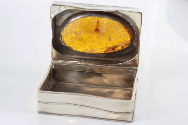 German Antique Trinket Box with Baltic Amber 925 Silver CAR0118 RRP£1000!!!