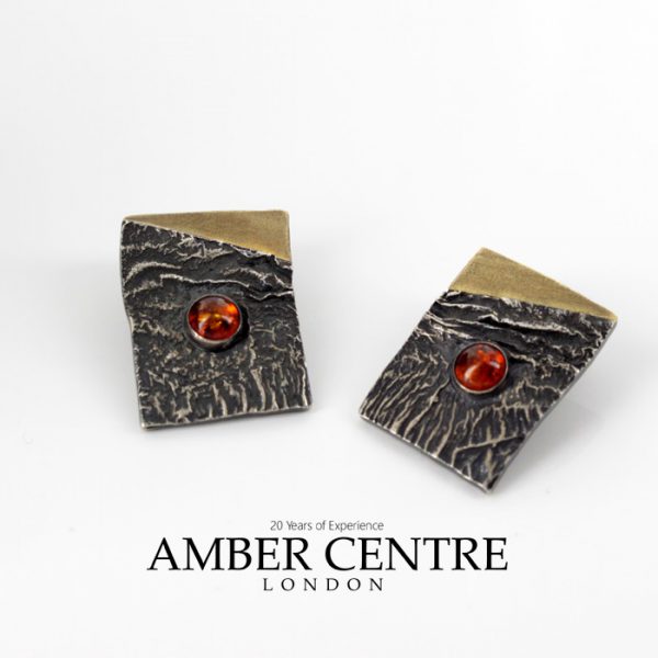 Handmade German Amber Clip Earrings and Bangle 925 Silver +14ct Gold Plated SET15 £495!!!