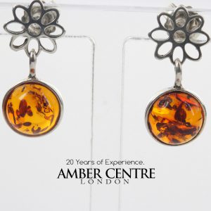 Italian Design German Baltic Amber Handmade Elegant Earrings E0036 RRP£25!!!