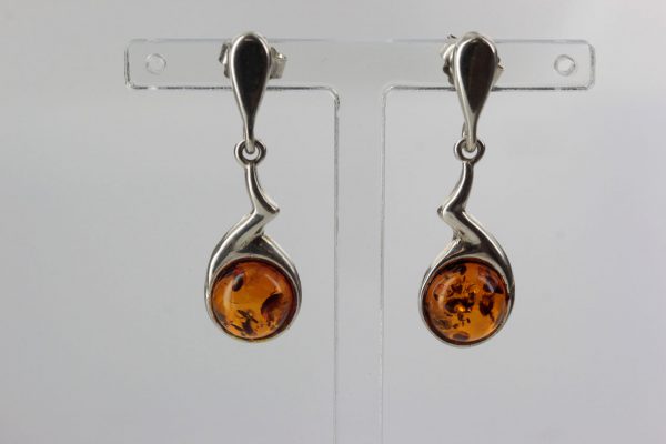 Drop Earrings Italian Style German Baltic Amber 925 Silver E0067 RRP£40!!