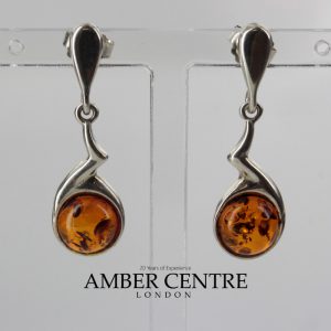 Drop Earrings Italian Style German Baltic Amber 925 Silver E0067 RRP£40!!