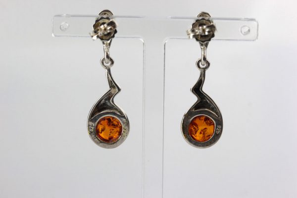 Drop Earrings Italian Style German Baltic Amber 925 Silver E0067 RRP£40!!