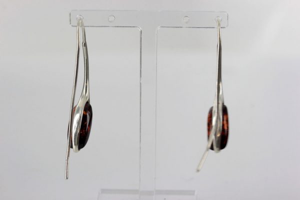 Earrings Baltic German Amber Italian Style 925 Silver Elegant E0068 RRP£50!!!