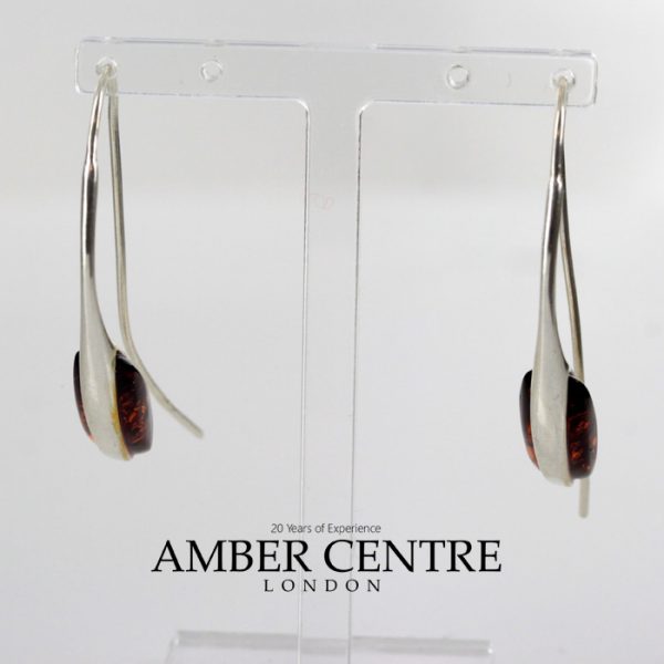 Earrings Baltic German Amber Italian Style 925 Silver Elegant E0068 RRP£50!!!