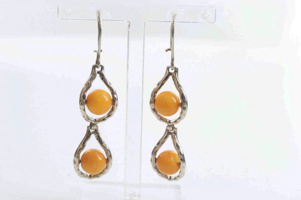 Antique Butterscotch German Baltic Amber Set includes Necklace/Earrings/Bracelet 925 Sterling Silver SET26 RRP£990!!!