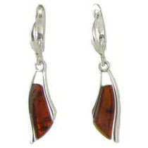 ITALIAN DESIGN GERMAN BALTIC AMBER ELEGANT MODERN EARRINGS 925 SILVER E0029 RRP£60!!!