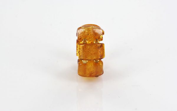 Opaque Rich Fiery Orange German BALTIC AMBER Handmade Elastic Ring RB038 RRP£35!!!