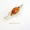 Italian Handmade Elegant German Baltic Amber Brooch in 9ct Gold GB0009 RRP£425!!!