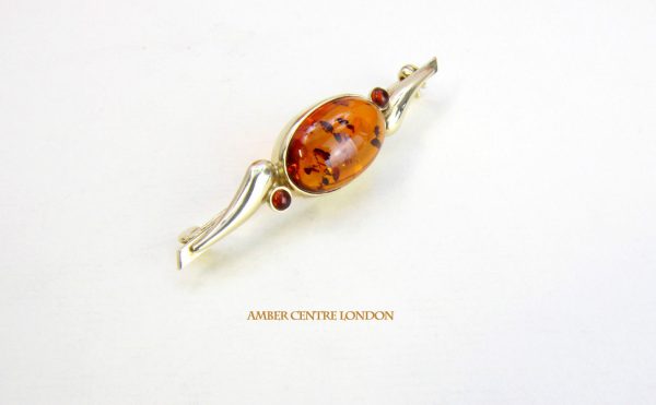 Italian Handmade Elegant German Baltic Amber Brooch in 9ct Gold GB0009 RRP£425!!!