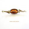 Italian Handmade Elegant German Baltic Amber Brooch in 9ct Gold GB0009 RRP£425!!!
