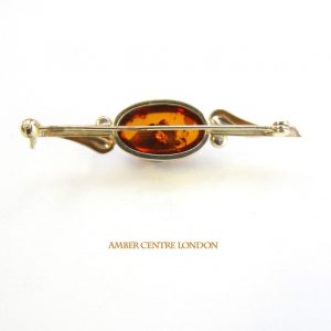 Italian Handmade Elegant German Baltic Amber Brooch in 9ct Gold GB0009 RRP£425!!!