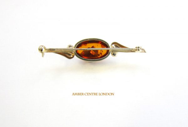 Italian Handmade Elegant German Baltic Amber Brooch in 9ct Gold GB0009 RRP£425!!!