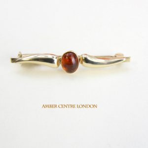 Italian Handmade Elegant German Baltic Amber Brooch in 9ct Gold GB0011 RRP£275!!!