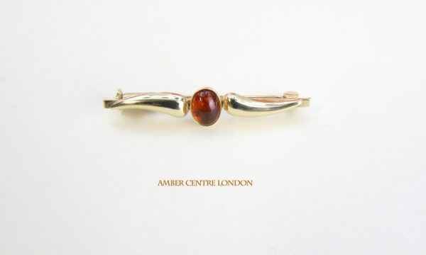 Italian Handmade Elegant German Baltic Amber Brooch in 9ct Gold GB0011 RRP£275!!!