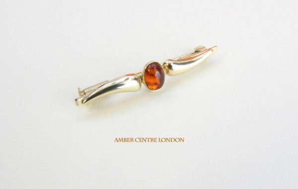 Italian Handmade Elegant German Baltic Amber Brooch in 9ct Gold GB0011 RRP£275!!!