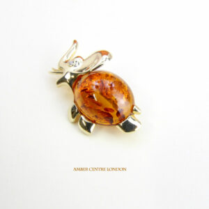 Italian Handmade Elegant German Baltic Amber Brooch in 9ct Gold GB0016 RRP£795!!!