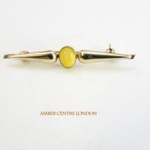 Italian Handmade Elegant German Baltic Amber Brooch 14ct Gold GB0027Y14 RRP£500!!!